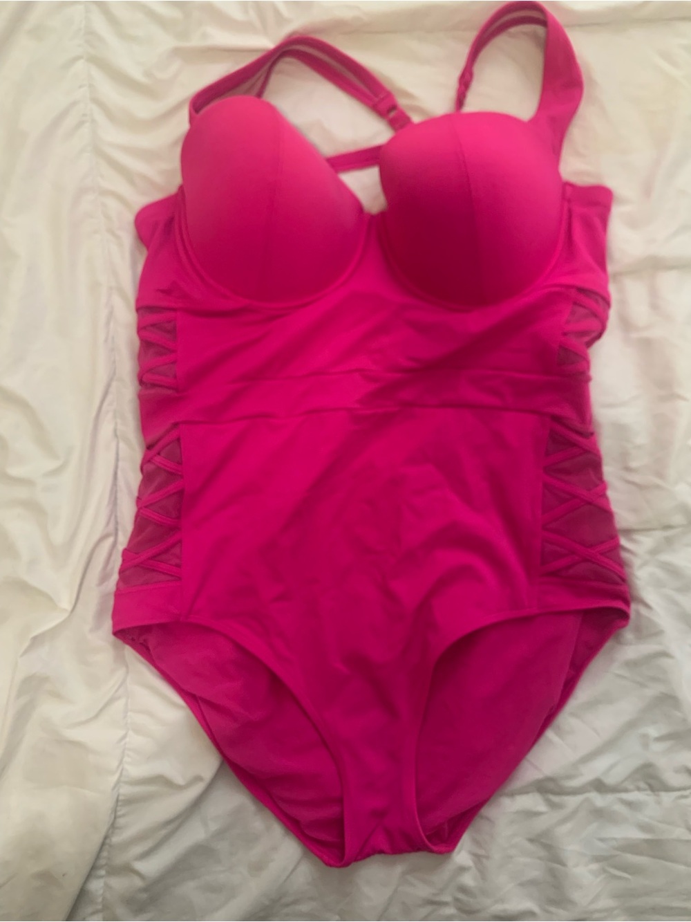 Torrid Hot Pink One-Piece Swimsuit with Built-In Bust Support